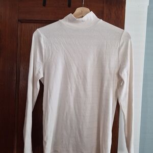 LOFT Cream Long Sleeve Top